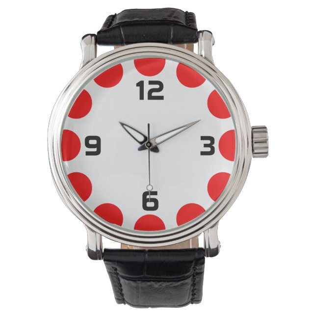 Färg Crescent - Red on White Armbandsur (Framsida)