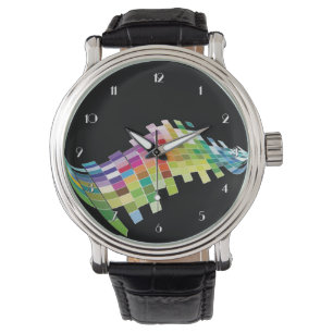 Färg Cube Pixels Black Wrist Watch Armbandsur