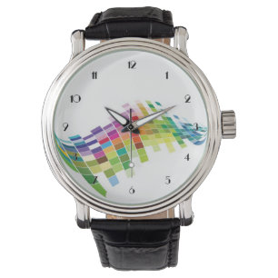 Färg Cube Pixels White Wrist Watch Armbandsur