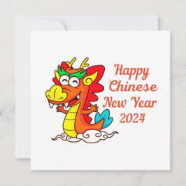Färg Cute Tecknad Dragon Kinesisk nyår Kort