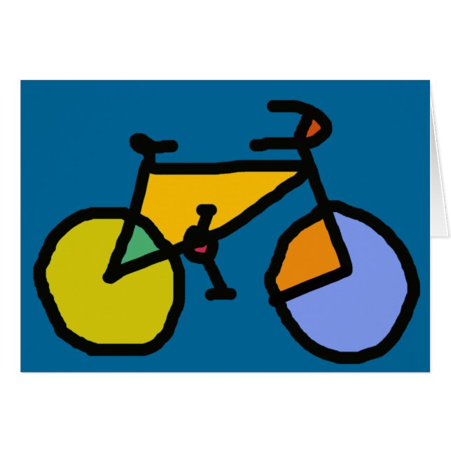 färg cykel hälsningskort (Framsidan Horizontal)