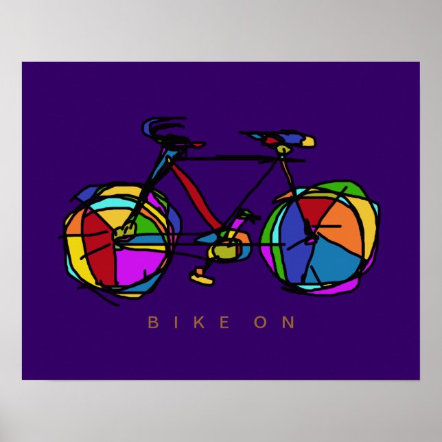 Färg cykel på lila dekanter poster (Framsidan)