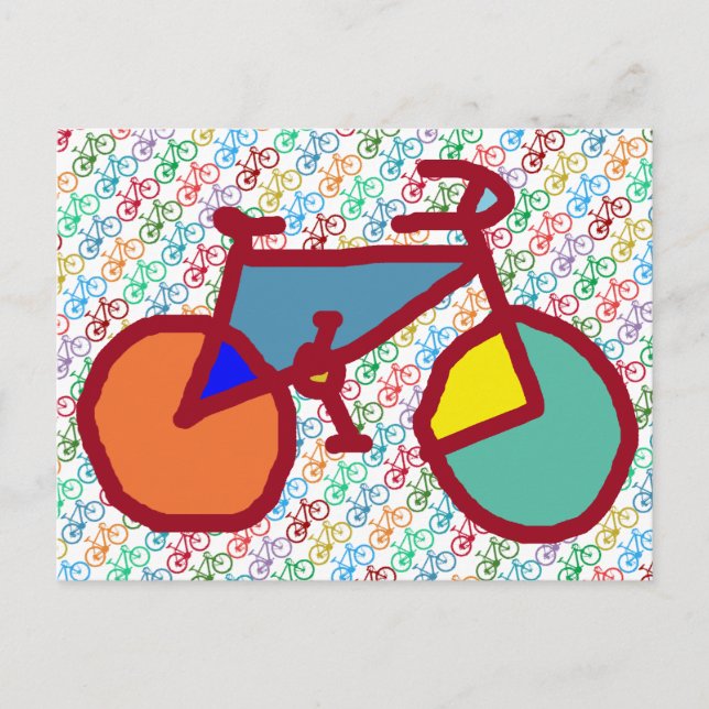 färg cykeltema vykort (Framsida)