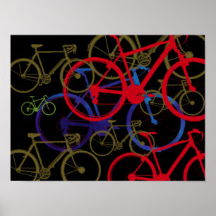 färg cyklar poster