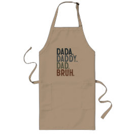färg DADA DADDY PAPPA BRUH FARS DAG BBQ Långt Förkläde