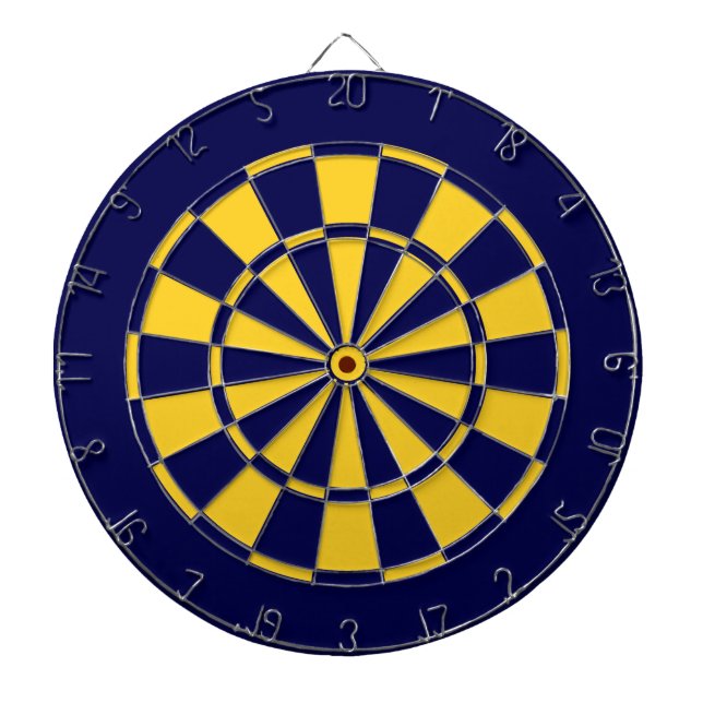 Färg Dartboard och Darts i marinblått och Guld-tea Darttavla (Framsidan)