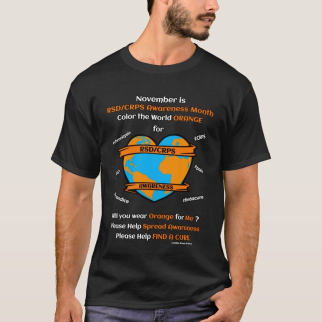 Färg den globala Orangen...RSD/CRPS T-Shirt (Framsida)