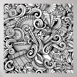 Färg Den Poster japansk matkonst