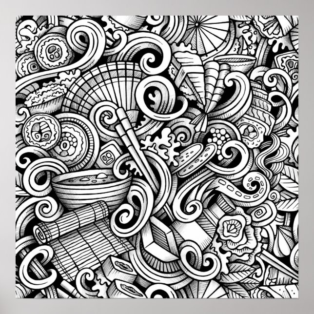 Färg Den Poster japansk matkonst (Framsidan)