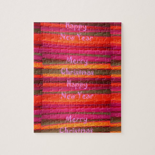 Färg Design för god jul Gott nytt år Pussel (Vertikal)