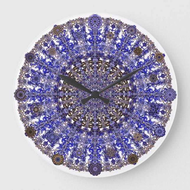 Färg design mandala i Marocko Stor Klocka (Framsida)