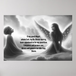 Färg det Gardian Angel med Prayer Poster