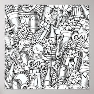 Färg Det Poster öl- och matkonst