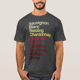 Färg-diagrammet Pinot Noir Chardonnay i vin T Shirt