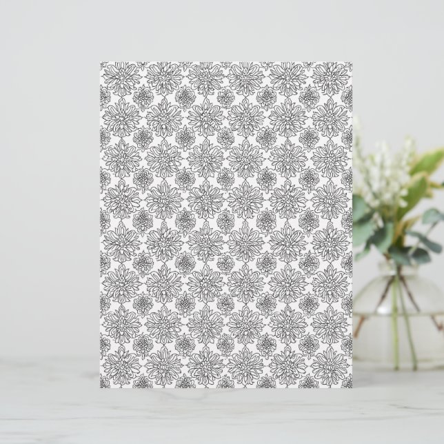 Färg Din egen Chrysanthemum Scrapbooking Papper (Stående Fram)