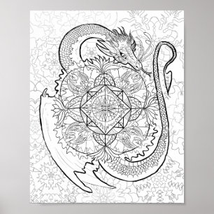 Färg Din egen drakmer Mandala Poster
