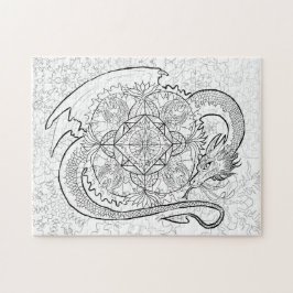 Färg Din egen drakmer Mandala Pussel