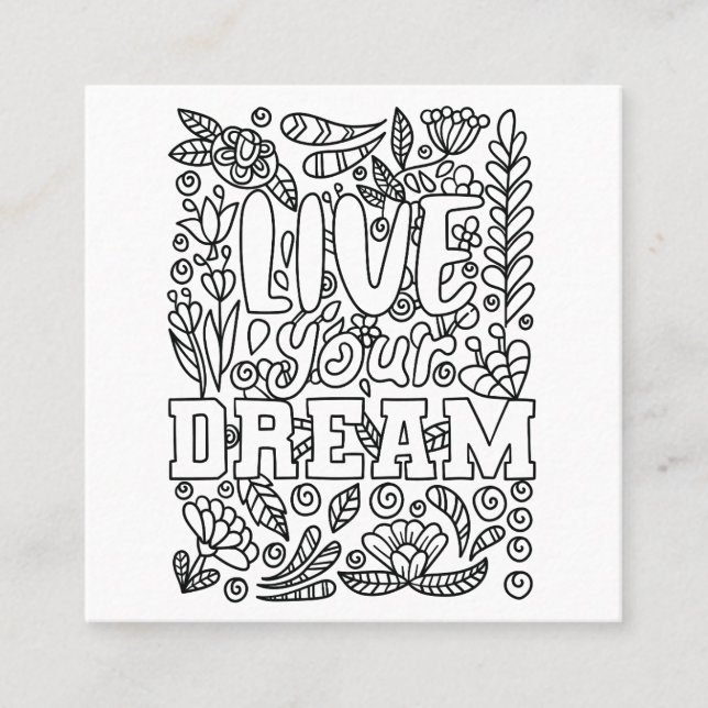 Färg din egen fyrkantigt visitkort (Framsida)