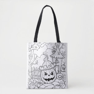 Färg Din egen Jack-o-Lantern Tygkasse