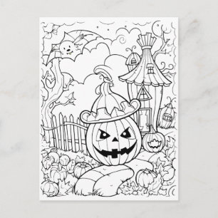 Färg Din egen Jack-o-Lantern Vykort