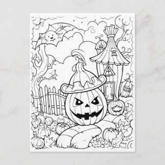 Färg Din egen Jack-o-Lantern Vykort
