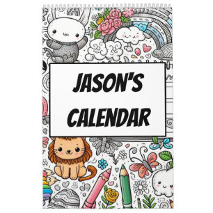Färg din egen kalender för barn