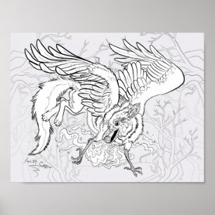 Färg Din egen korp Griffin Poster