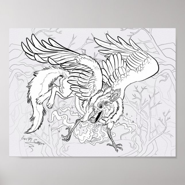 Färg Din egen korp Griffin Poster (Framsidan)