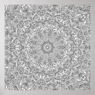 Färg din egen Mandala! Poster