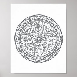Färg din egen Mandala Wall Art-konst Poster Skriv 