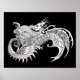 Färg din egen Mystical Dragon Poster