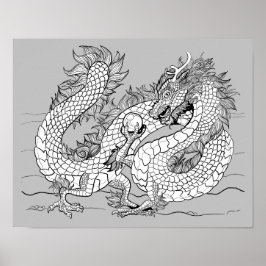 Färg din egen Pearl Dragon Poster