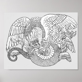Färg din egen Quetzacoatl Poster