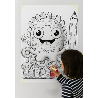 Färg din egen seriefigur monster barn väggposter poster