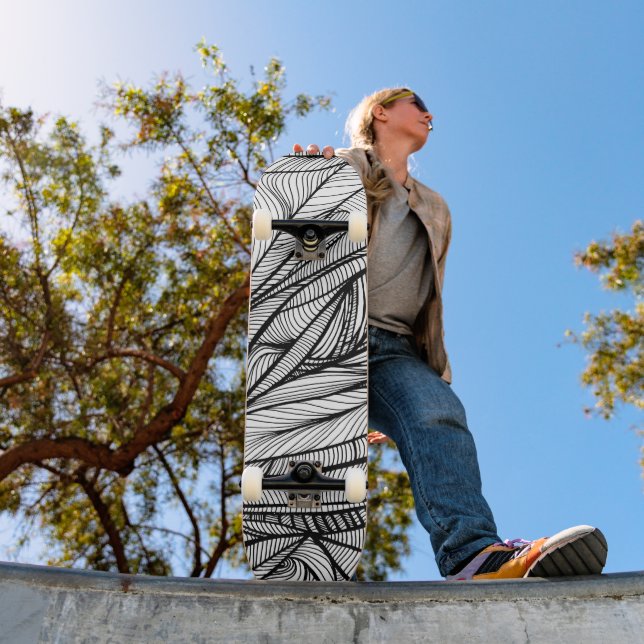 Färg-din egen skateboard Docka Black + White (Utomhus 1)