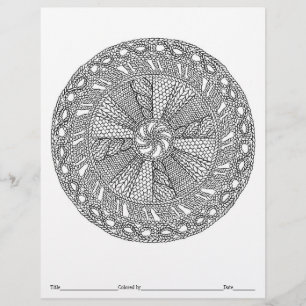 FÄRG DIN EGEN Sticka-färgsida för Mandala