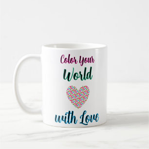 Färg din värld med Kärlek - Vibrant hjärtdesign Kaffemugg