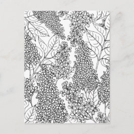 Färg dina egna Lilac Flowers Vykort