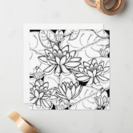 Färg dina egna lotus Flowers Anteckningskort