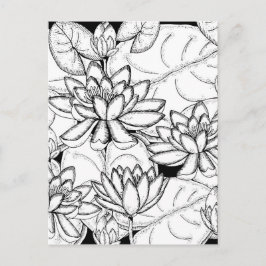 Färg dina egna lotus Flowers Vykort