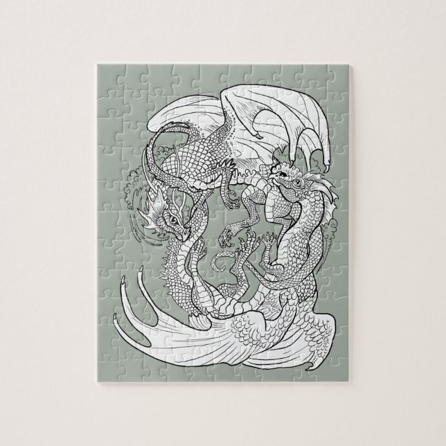 Färg dina egna vänstra drakar pussel (Vertikal)