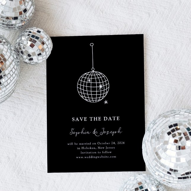 Färg Disco Boll minimalist Black | Foto Spara Datumet (Skapare uppladdad)