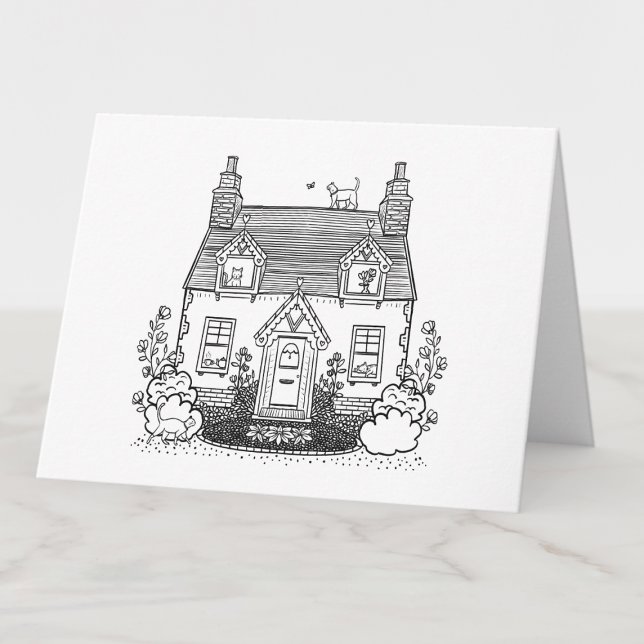 Färg Ditt eget engelska språk och katter Blank Tack Kort (Skapare uppladdad)