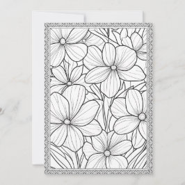 Färg ditt eget hälsningskort för Blommigt för Eleg Tack Kort