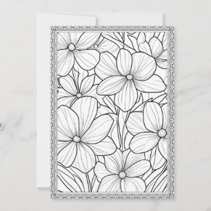 Färg ditt eget hälsningskort för Blommigt för Eleg Tack Kort