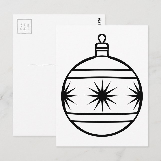 Färg-Ditt eget Julgran-vykort för prydnadsföremål Vykort (Fram/baksida)