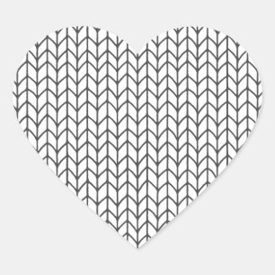 FÄRG DITT EGET Knitting Heart Stickers Hjärtformat Klistermärke