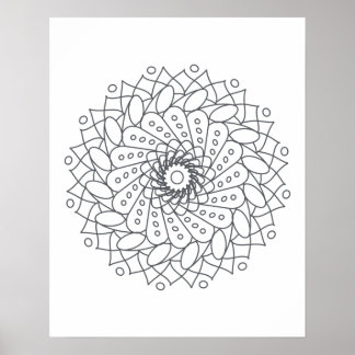 Färg ditt eget Mandala Wall Art Art Poster
