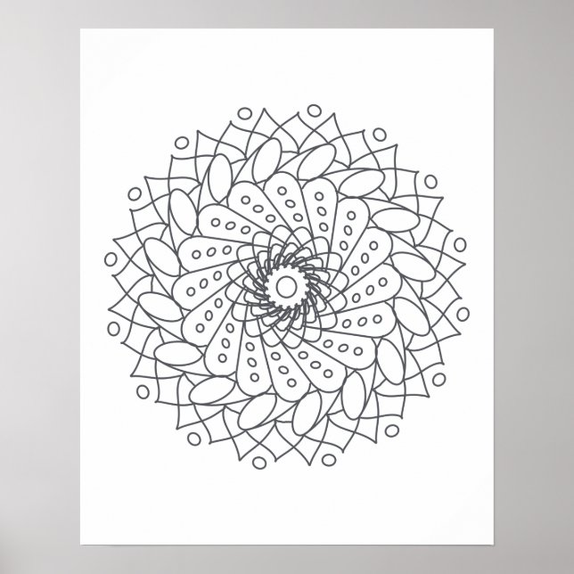 Färg ditt eget Mandala Wall Art Art Poster (Framsidan)