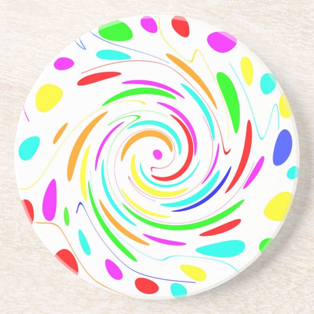 Färg Dots Swirl Underlägg (Framsidan)